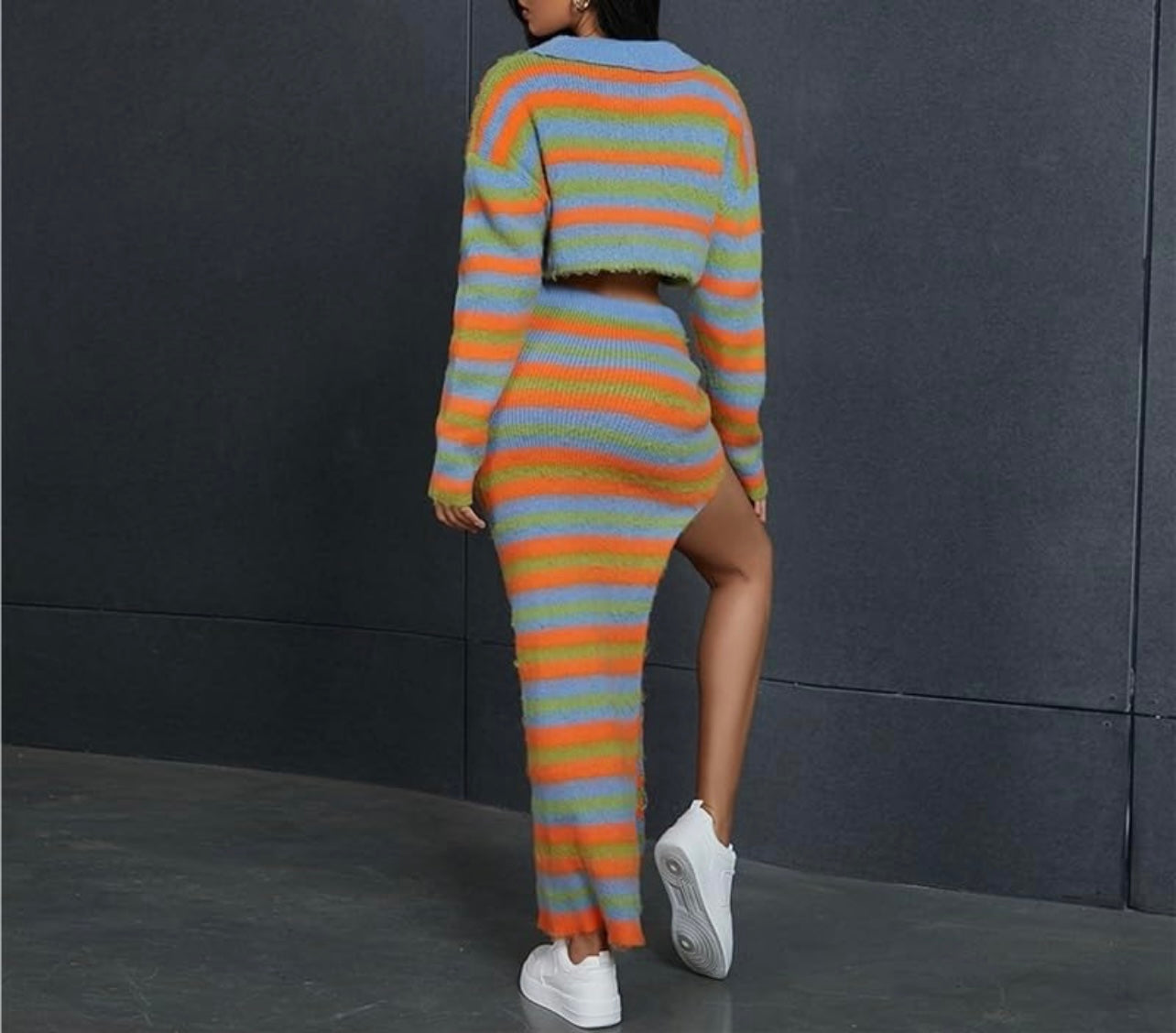 AUTUMN STRIPE ~SKIRT SET