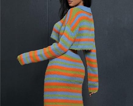 AUTUMN STRIPE ~SKIRT SET