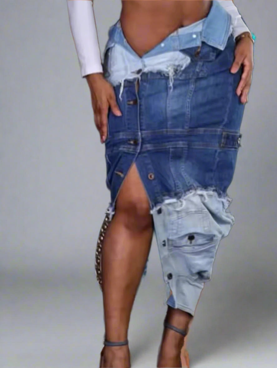 PATCHWORK MUSE | DENIM SKIRT