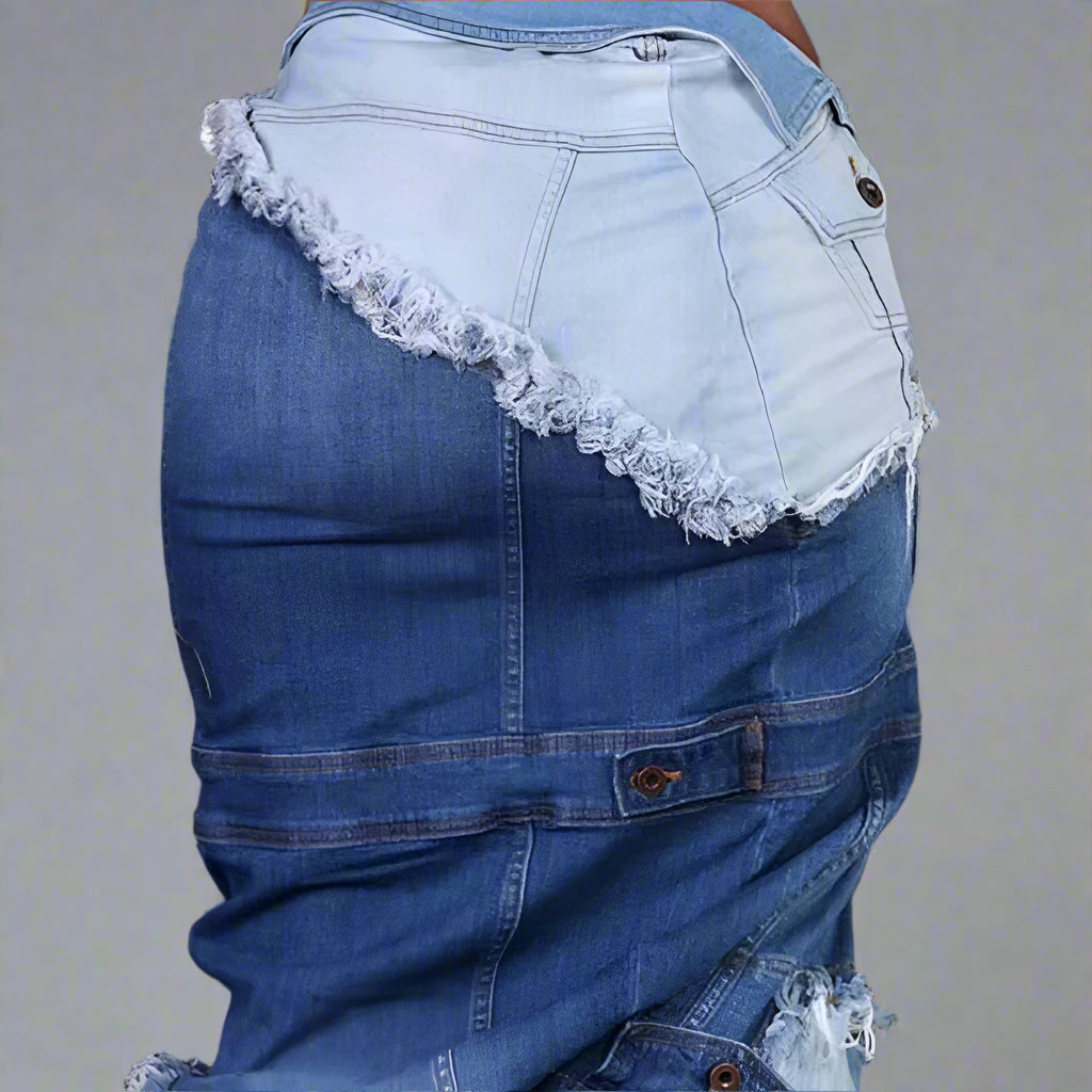 PATCHWORK MUSE DENIM SKIRT