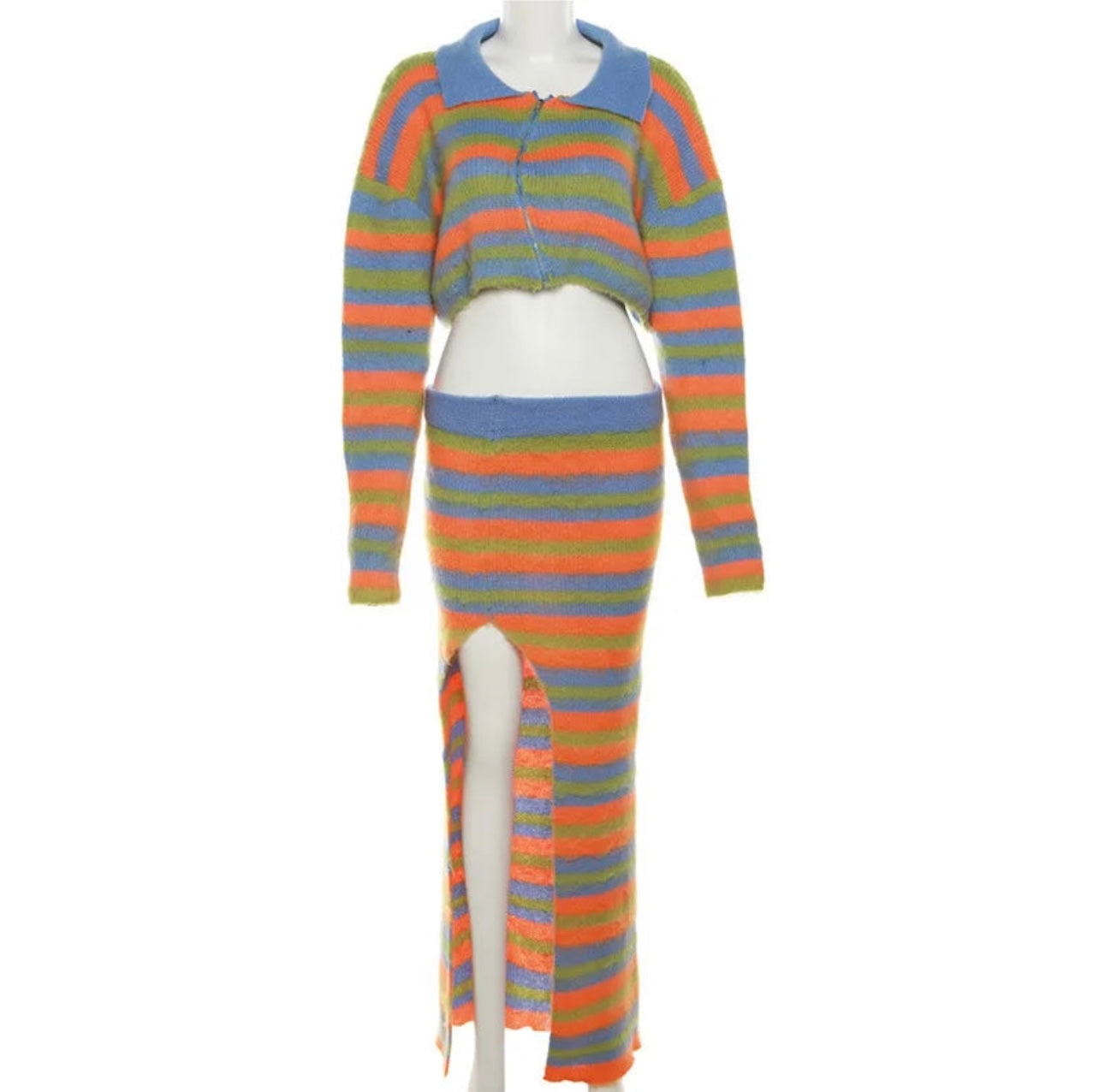 AUTUMN STRIPE ~SKIRT SET