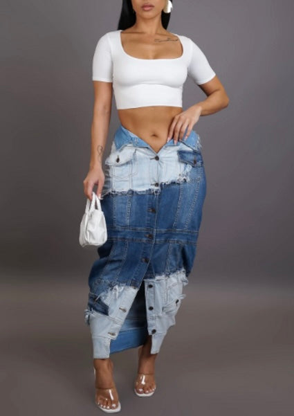 PATCHWORK MUSE | DENIM SKIRT