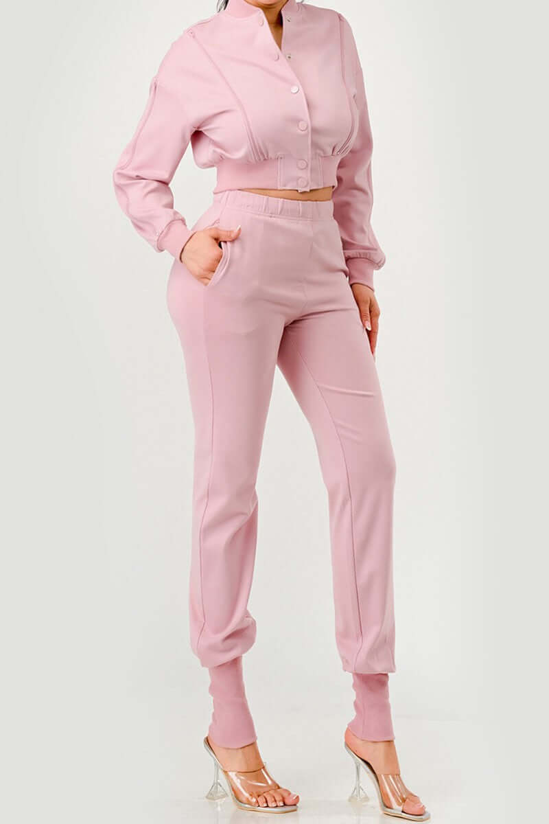 Twist Jogger Set/ Lt Pink  **PRE-ORDER**