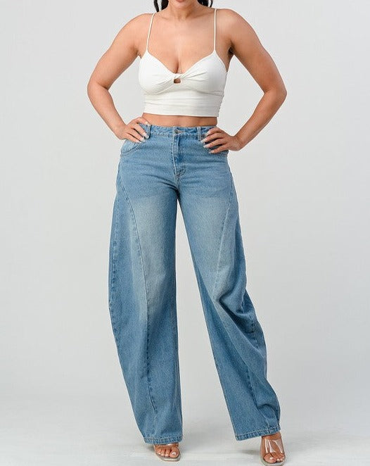 Wide Leg Denim Jeans - MAYPurpleCollection