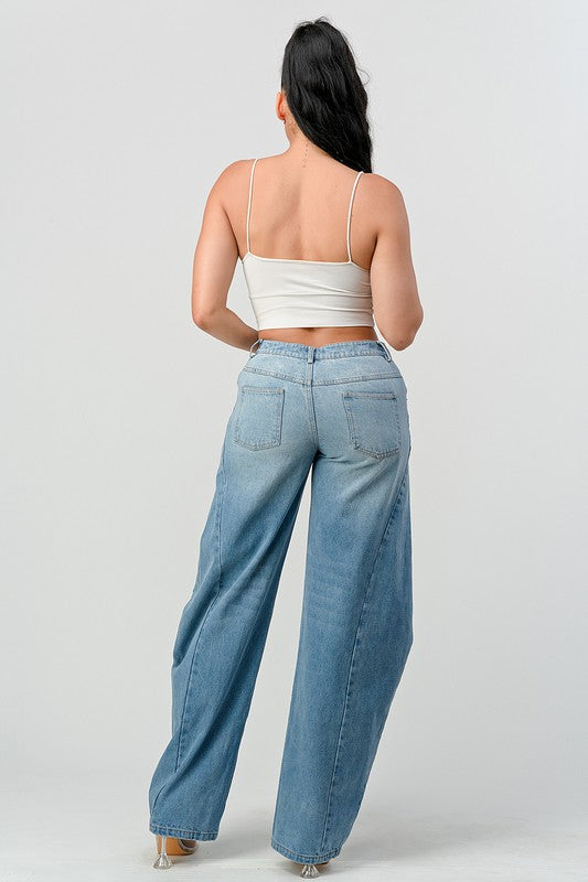 Wide Leg Denim Jeans - MAYPurpleCollection