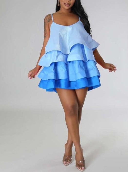 Whimsy Ruffle Dress| BLUE  ***PRE-ORDER***