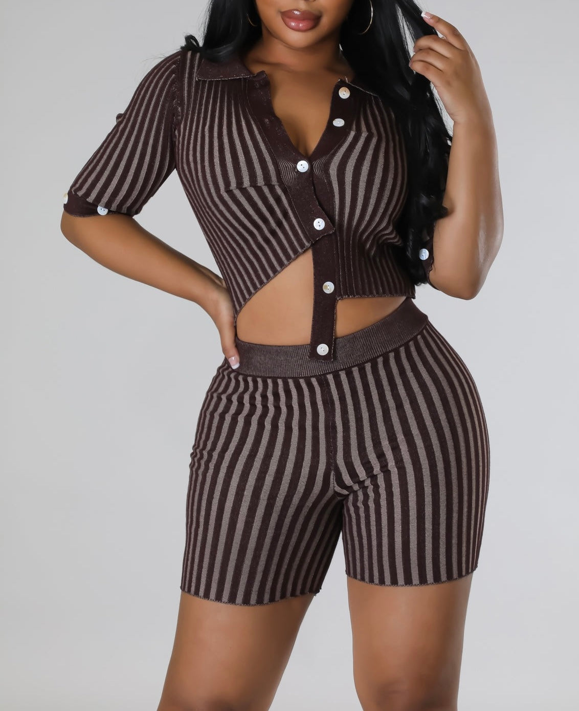 Playful Stripes Short Set ***PRE-ORDER*** - MAYPurpleCollection