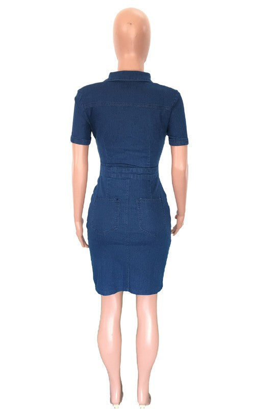 All About Denim Dress/Navy      **PRE-ORDER**