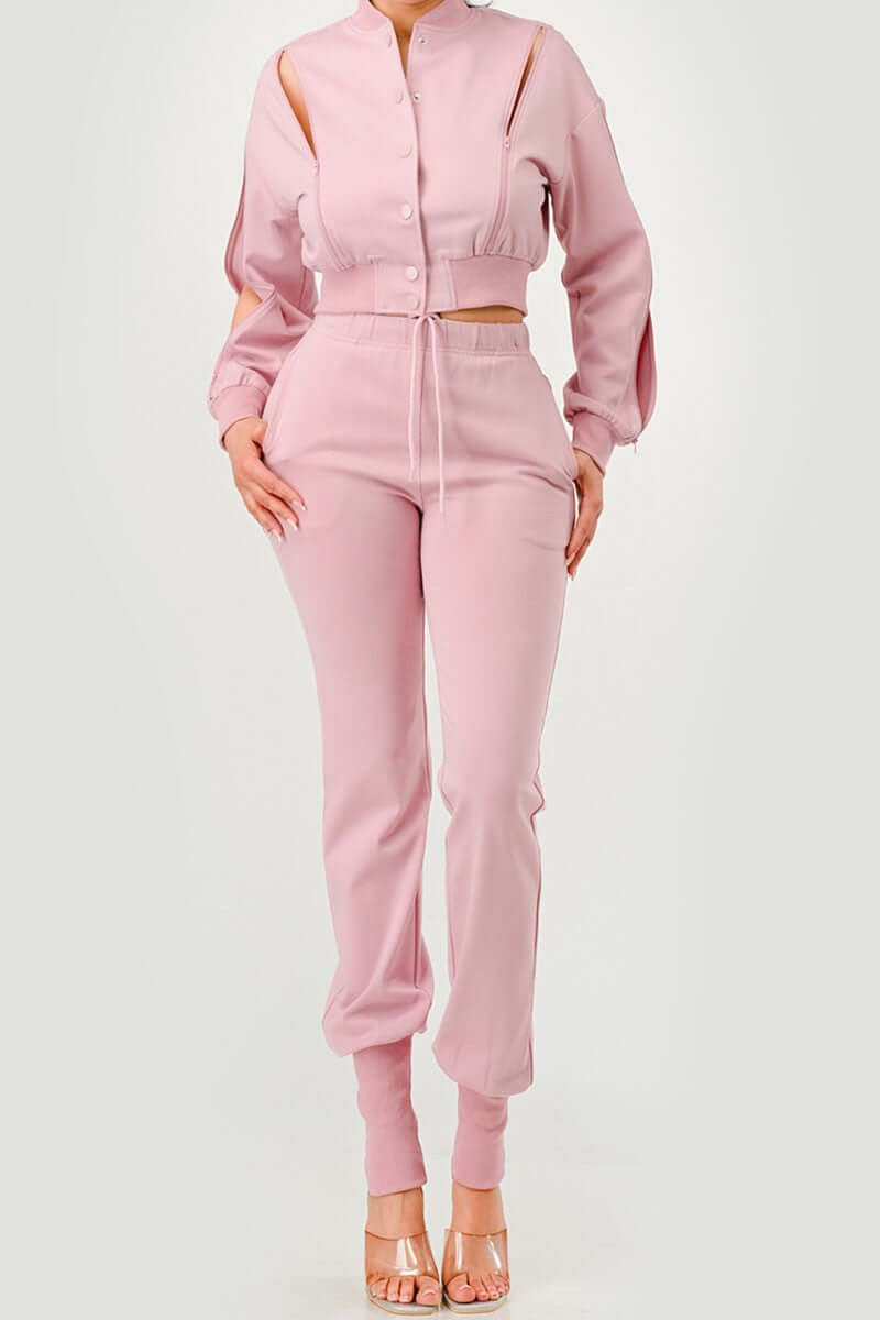 Twist Jogger Set/ Lt Pink  **PRE-ORDER**