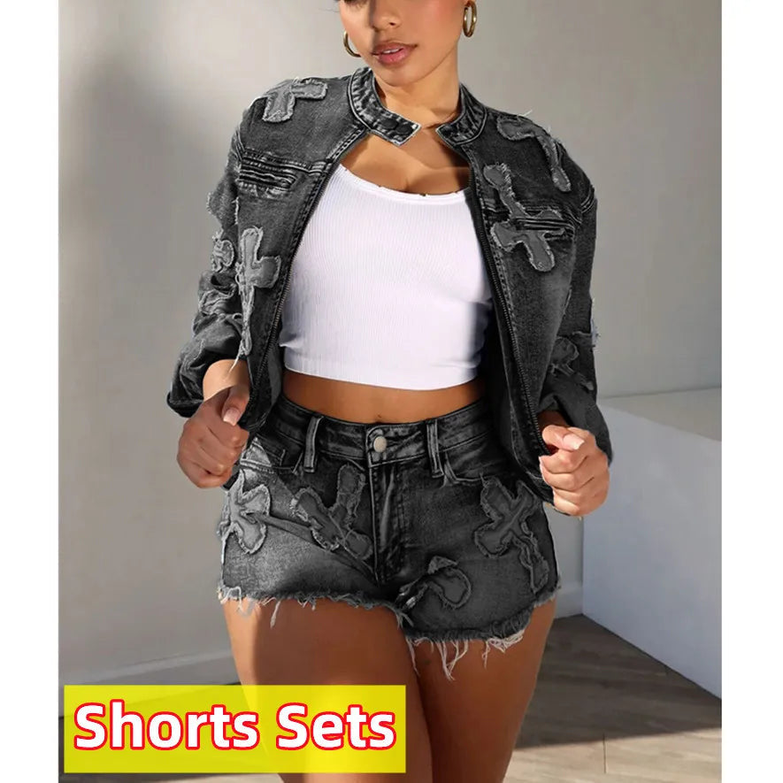 Patchwork Skirt Set|Shorts