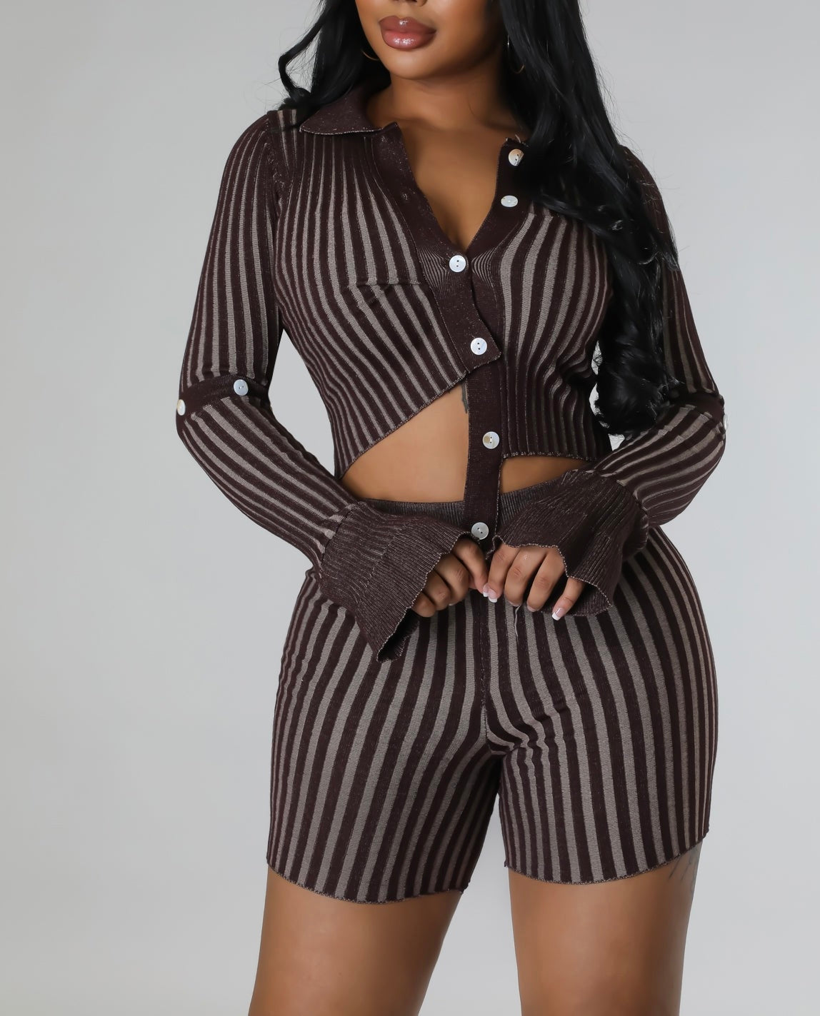 Playful Stripes Short Set ***PRE-ORDER*** - MAYPurpleCollection