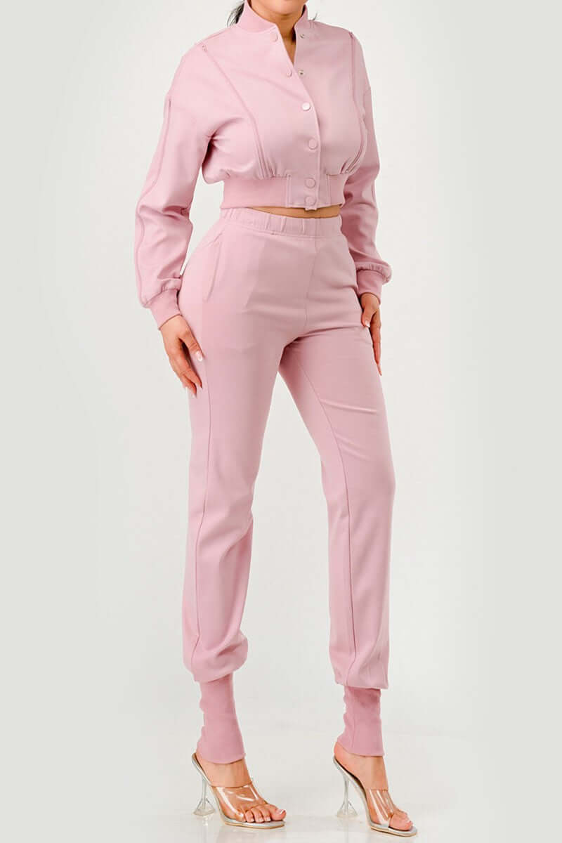 Twist Jogger Set/ Lt Pink  **PRE-ORDER**