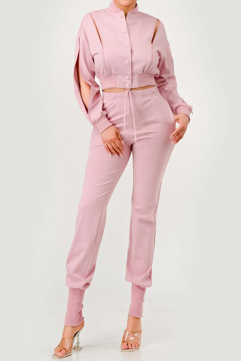 Twist Jogger Set/ Lt Pink  **PRE-ORDER**