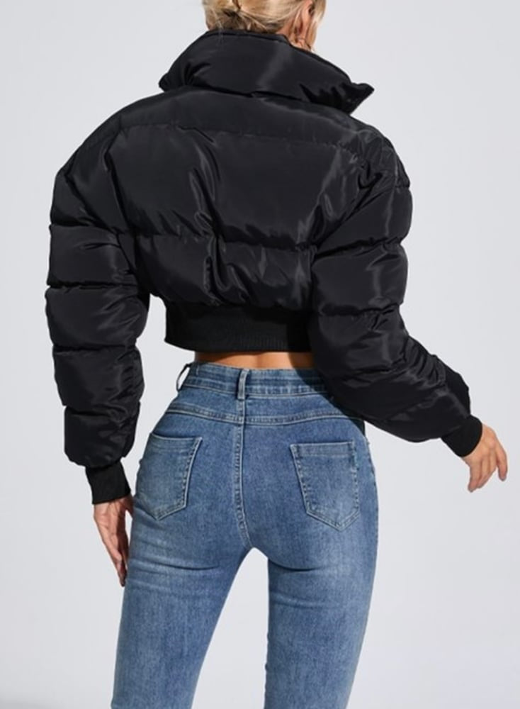 Cropped Puffer Jacket - MAYPurpleCollection