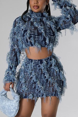 PRE-ORDER Ruffled Mesh Mini Frilly Skirt Set - MAYPurpleCollection