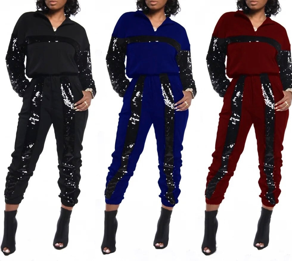 Glitz Night Jogger Set - MAYPurpleCollection