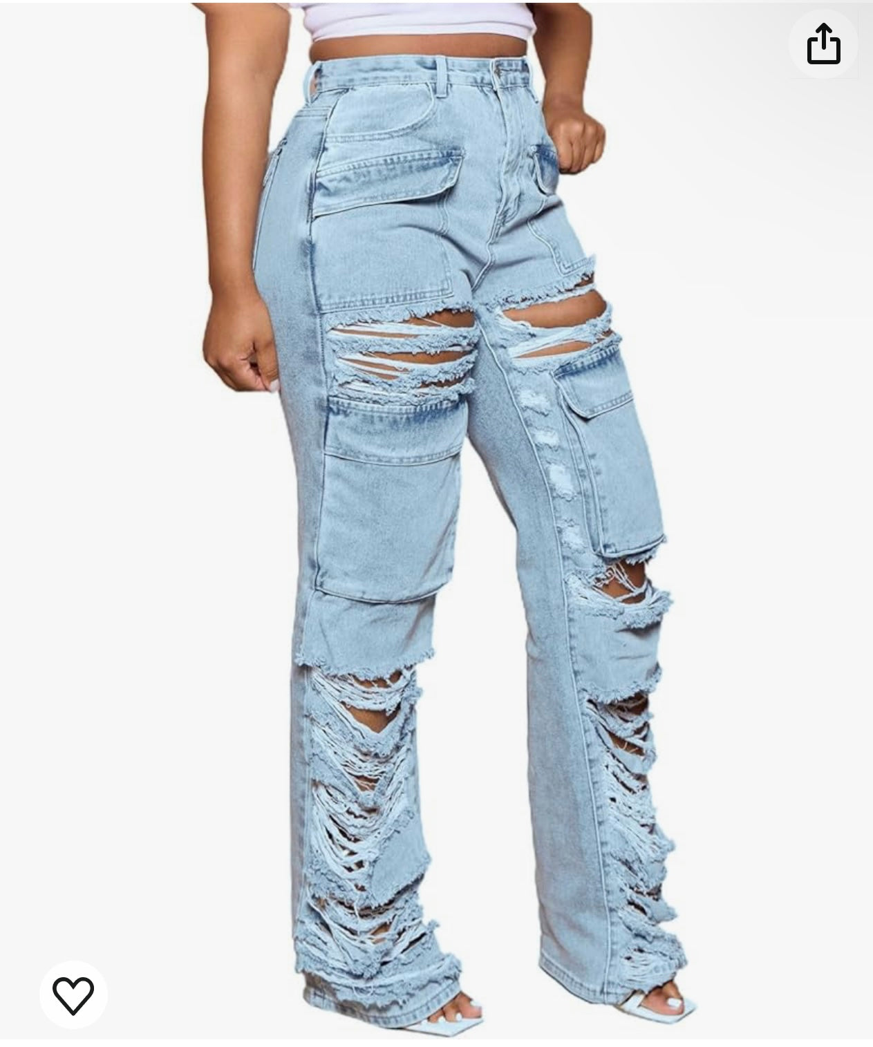 Rugged Cargo Rips Jeans - MAYPurpleCollection