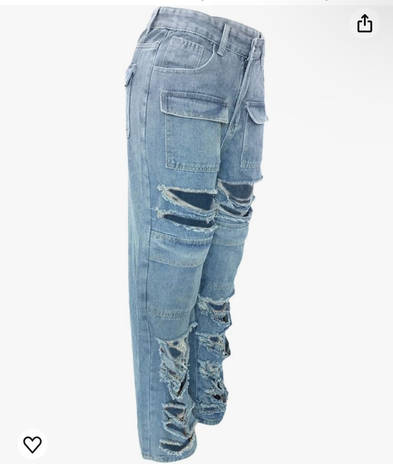 Rugged Cargo Rips Jeans - MAYPurpleCollection